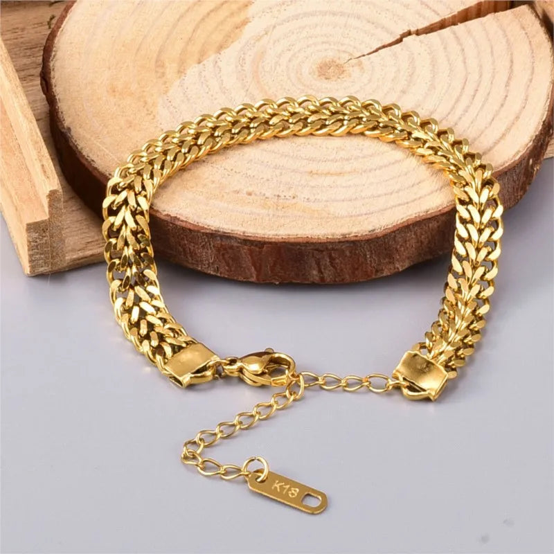 ANENJERY Gold Double Spell Bracelet