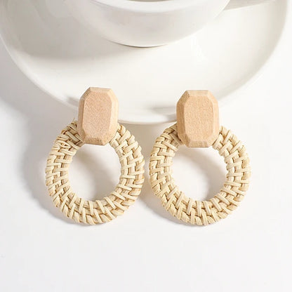 Nandee Boho Geometric Wooden Earrings