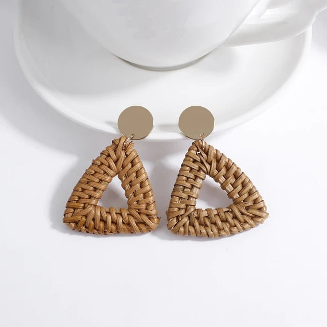 Nandee Boho Geometric Wooden Earrings