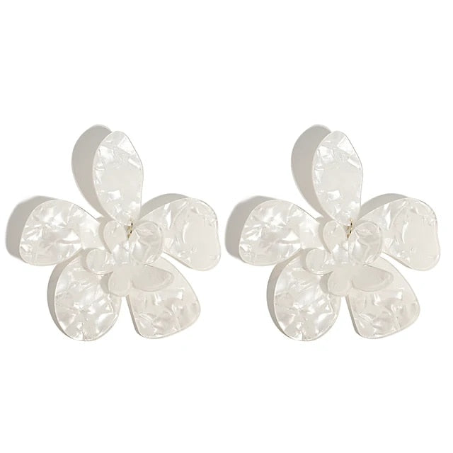 Nandee Hyperbole Black White Floral Earrings