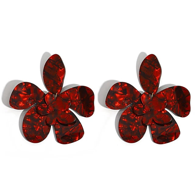 Nandee Hyperbole Black White Floral Earrings