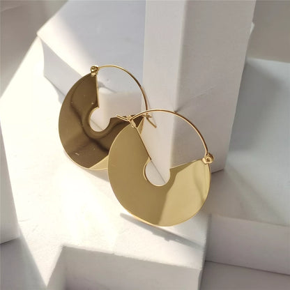 Nandee Gold-Plated Geometric Hoop Earrings