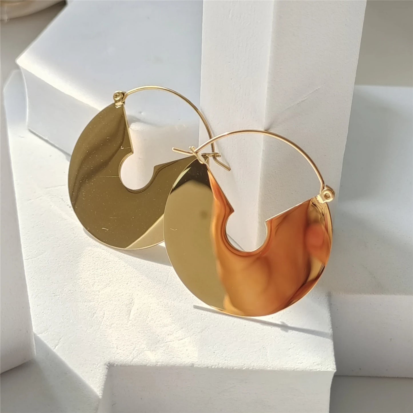 Nandee Gold-Plated Geometric Hoop Earrings