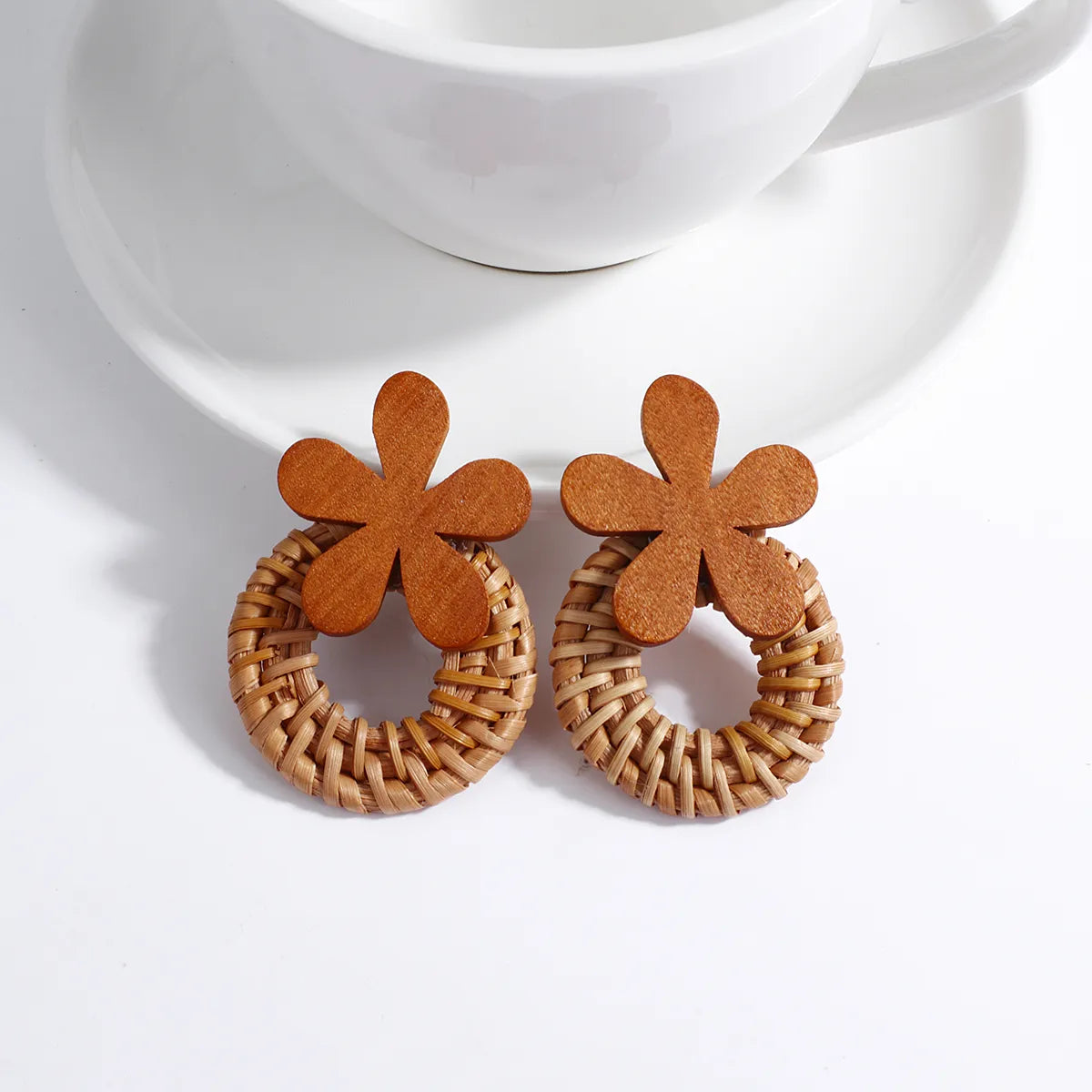 Nandee Boho Geometric Wooden Earrings