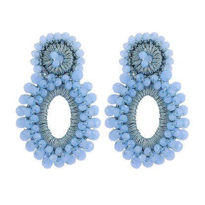 Nandee Handmade Beads Oval Drop Earrings