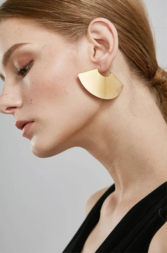 Nandee Gold-Plated Geometric Hoop Earrings