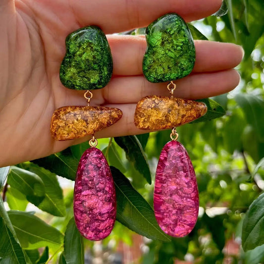 Nandee Colorful Water Drop Resin Earrings