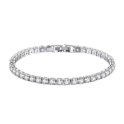 Nandee Silver Cubic Zirconia Tennis Bracelet